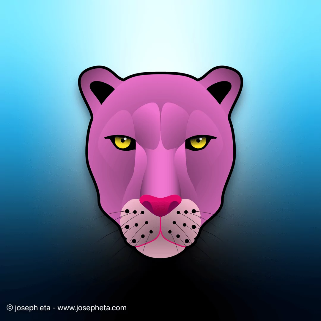 A striking embodiment of fearless isolation and lethal grace, commanding the shadows with a bold, monolithic presence and an unyielding golden gaze.