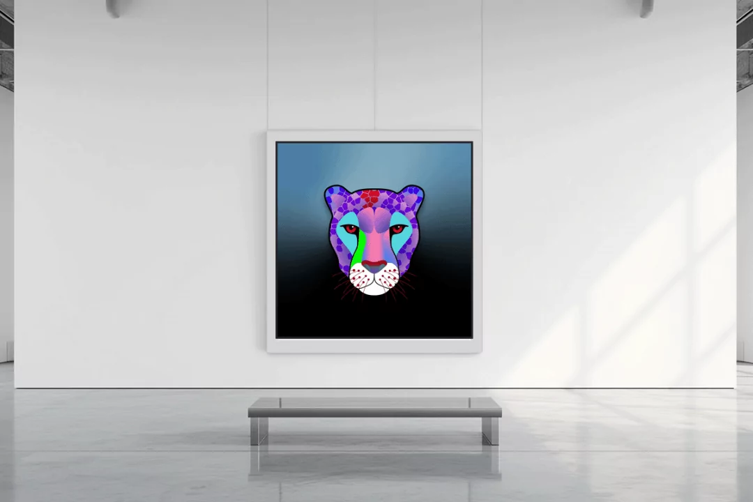 Unapologetic and electric. The Ultraviolet Anomaly demands a pristine, distraction-free environment. Placed within a stark, ultra-modern industrial gallery, its fiercely synthetic neon hues shatter the quiet white space, commanding absolute attention.